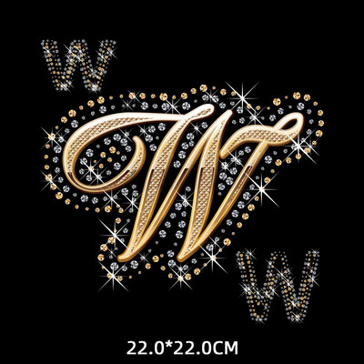 Kuldteemanttähestikud Täheplaastrid Triikraud rõivaste kleebistel Termoadhesiivsed kleebised riietel Sulanduv tekstiilplaaster