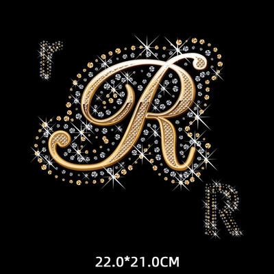 Kuldteemanttähestikud Täheplaastrid Triikraud rõivaste kleebistel Termoadhesiivsed kleebised riietel Sulanduv tekstiilplaaster