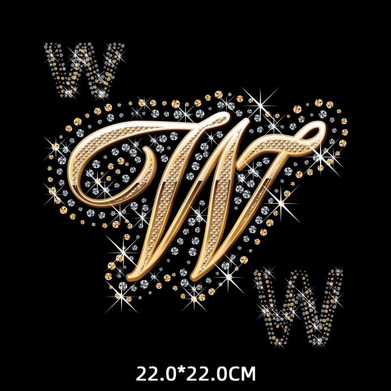 Kuldteemanttähestikud Täheplaastrid Triikraud rõivaste kleebistel Termoadhesiivsed kleebised riietel Sulanduv tekstiilplaaster