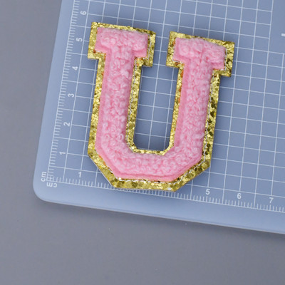 Αυτοκόλλητα επιστολόχαρτα 5,5 cm Κέντημα σενίλ πετσέτας για θήκη PVC DIY Προσαρμοσμένη φράση Craft Stick-on μπαλώματα