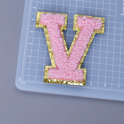 Αυτοκόλλητα επιστολόχαρτα 5,5 cm Κέντημα σενίλ πετσέτας για θήκη PVC DIY Προσαρμοσμένη φράση Craft Stick-on μπαλώματα