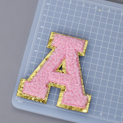 Αυτοκόλλητα επιστολόχαρτα 5,5 cm Κέντημα σενίλ πετσέτας για θήκη PVC DIY Προσαρμοσμένη φράση Craft Stick-on μπαλώματα