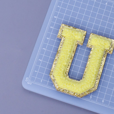 Αυτοκόλλητα επιστολόχαρτα 5,5 cm Κέντημα σενίλ πετσέτας για θήκη PVC DIY Προσαρμοσμένη φράση Craft Stick-on μπαλώματα