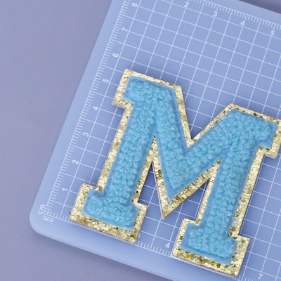 Αυτοκόλλητα επιστολόχαρτα 5,5 cm Κέντημα σενίλ πετσέτας για θήκη PVC DIY Προσαρμοσμένη φράση Craft Stick-on μπαλώματα