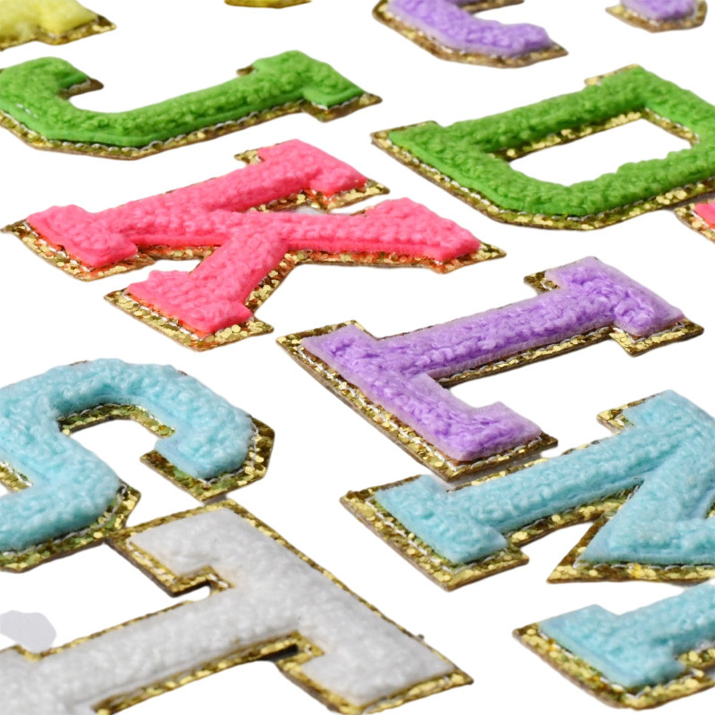 Αυτοκόλλητα επιστολόχαρτα 5,5 cm Κέντημα σενίλ πετσέτας για θήκη PVC DIY Προσαρμοσμένη φράση Craft Stick-on μπαλώματα