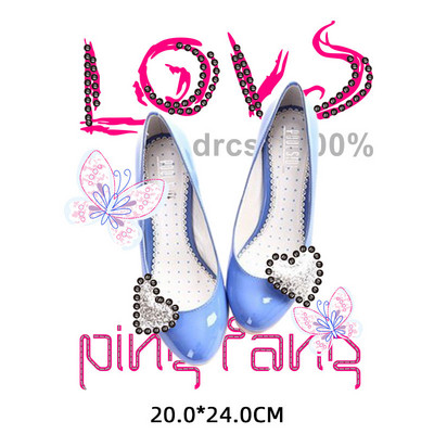 Modes augstpapēžu kurpes Skaistumkopšanas svītras Karstumjūtīgi ielāpi Sievietes T-krekla aplikācija uz apģērba Gludināšana uz pārsegumiem apģērbam Custom