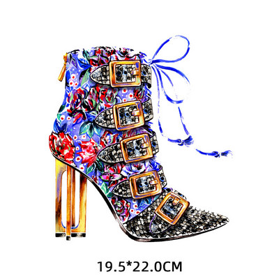 Modes augstpapēžu kurpes Skaistumkopšanas svītras Karstumjūtīgi ielāpi Sievietes T-krekla aplikācija uz apģērba Gludināšana uz pārsegumiem apģērbam Custom