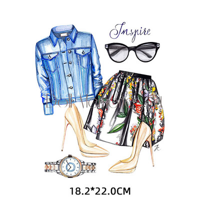 Modes augstpapēžu kurpes Skaistumkopšanas svītras Karstumjūtīgi ielāpi Sievietes T-krekla aplikācija uz apģērba Gludināšana uz pārsegumiem apģērbam Custom