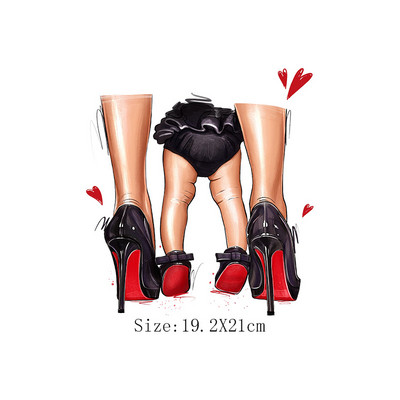 Modes augstpapēžu kurpes Skaistumkopšanas svītras Karstumjūtīgi ielāpi Sievietes T-krekla aplikācija uz apģērba Gludināšana uz pārsegumiem apģērbam Custom