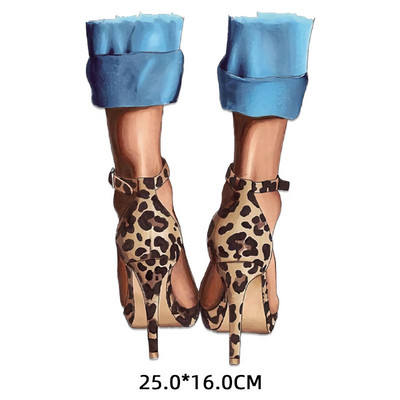 Modes augstpapēžu kurpes Skaistumkopšanas svītras Karstumjūtīgi ielāpi Sievietes T-krekla aplikācija uz apģērba Gludināšana uz pārsegumiem apģērbam Custom