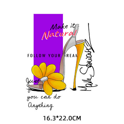 Modes augstpapēžu kurpes Skaistumkopšanas svītras Karstumjūtīgi ielāpi Sievietes T-krekla aplikācija uz apģērba Gludināšana uz pārsegumiem apģērbam Custom