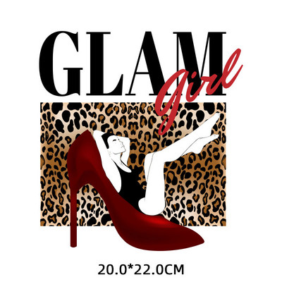 Modes augstpapēžu kurpes Skaistumkopšanas svītras Karstumjūtīgi ielāpi Sievietes T-krekla aplikācija uz apģērba Gludināšana uz pārsegumiem apģērbam Custom