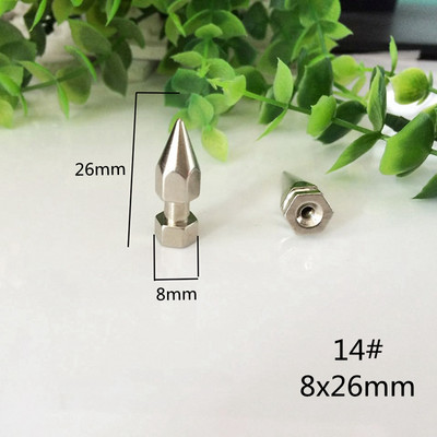 14-34 χιλιοστά ορειχάλκινη σφαίρα, εξαγωνικά καρφιά καρφίτσας με βιδωτή πλάτη για παπούτσια καπέλο τσάντας Δερμάτινα αξεσουάρ στολισμού ενδυμάτων χειροτεχνίας