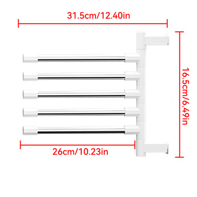 Vannas istabas dvieļu plaukts, grozāms dvieļu turētājs, alumīnija 2/3/4/5 bāru dvieļu pakaramais virtuves plaukts, papīrs, piekarināms pie sienas