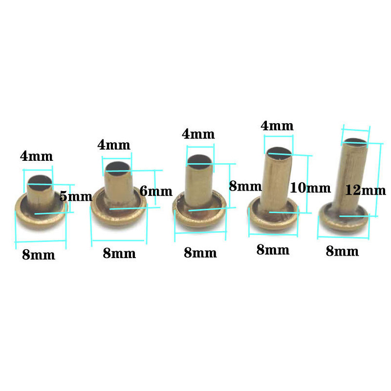 100gab Metāla dobas kniedes Uzgriežņi Soma Siksnas Apģērbs Apaļa Kniede cietam Apģērbam Āda Amatniecība Apģērbu Apavi Dekors Aksesuāri