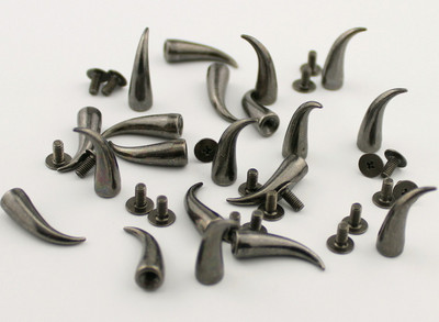 20 τμχ Bend Design 7*20mm Metal Black Punk Rock πριτσίνια για δερμάτινες καρφίτσες χειροτεχνίας και καρφιά για ρούχα Χειροποίητα DIY παπούτσια ζώνης