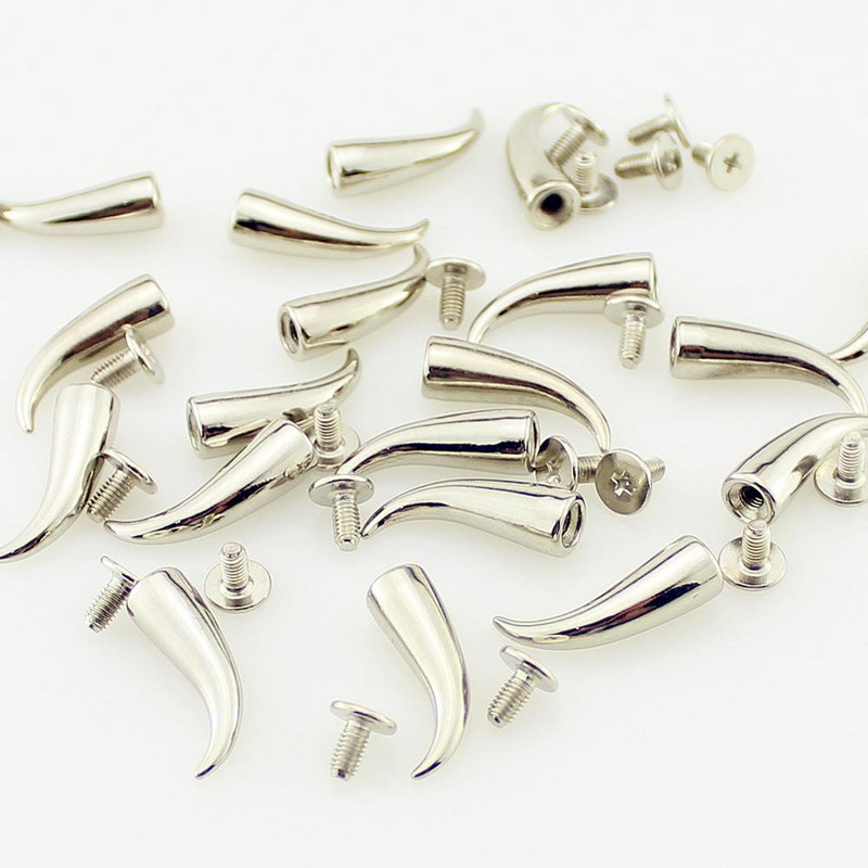 20 τμχ Bend Design 7*20mm Metal Black Punk Rock πριτσίνια για δερμάτινες καρφίτσες χειροτεχνίας και καρφιά για ρούχα Χειροποίητα DIY παπούτσια ζώνης