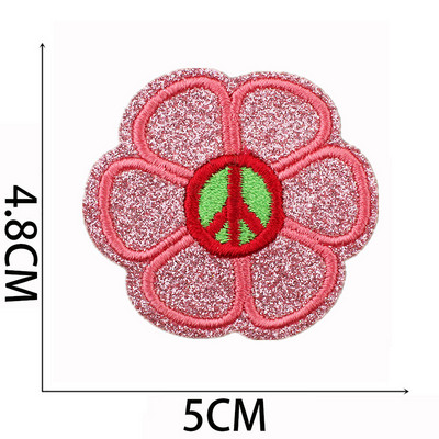 Rozā burtu geparda izšūti ielāpi Sieviešu apģērbi dekorēšanai Uzlīme ar varavīksnes izšūtu tauriņu gludināšanas zibspuldzi