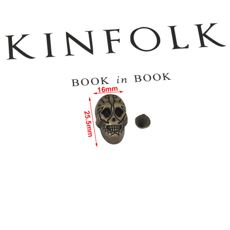 5gab Metāla Gothic Skull Ghost kniedes Screwback Conchos Punk Studs Ādas amatniecības soma jostas apģērba cepures apavi DIY dekoru aksesuāri