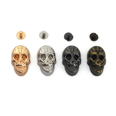 5db Fém Gothic Skull Ghost Szegecsek Csavaros Conchos Punk Studs Bőr Kézműves Táska Öv Ruha Kalap Cipők Dekor barkácsolás