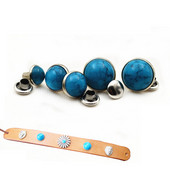 50gab 8,5 mm pusapaļas krāsas tirkīza kniedes DIY metāla kniedes Punk apaviem somas Džinsi Apģērbi Amatniecības piederumi Jostas skrūve