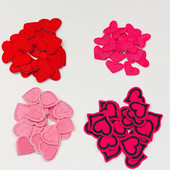 20 buc/lot de petice brodate roz în formă de inimă, autocolante cu inimă de dragoste mici, bricolaj, aplicații din țesătură pentru haine pentru fetițe