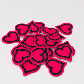 20 бр./лот Бродирани розови лепенки във формата на сърце Iron On Small Love Heart Стикери Направи си сам апликации от плат за дрехи за бебета и момичета
