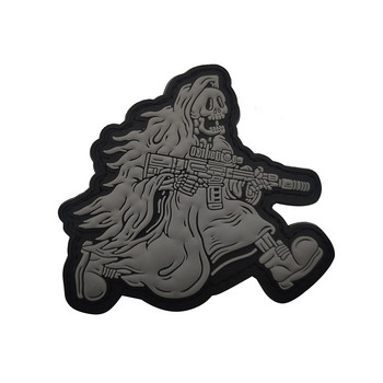 Tactical Devil Reaper PVC Patches Glow in the Dark Rubber Reflective Military Badge
