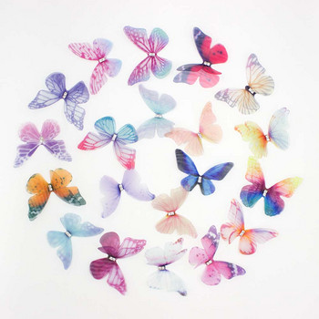 3D пеперуда от органза Сватба Копринена пеперуда със страз Направи си сам Изработка на бижута Choker Обеци Декорация на партита Консумативи за шиене Занаяти