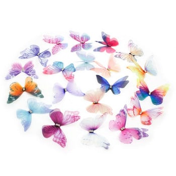 3D пеперуда от органза Сватба Копринена пеперуда със страз Направи си сам Изработка на бижута Choker Обеци Декорация на партита Консумативи за шиене Занаяти