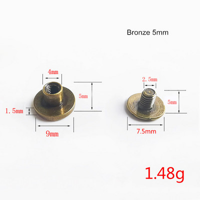 30Σετ Μεταλλικό Χάλκινο Βιβλίο Λογαριασμού Βιδωτές Πριτσίνια DIY Crafts Δερμάτινο προϊόν Τσάντα Πριτσίνια Monk Head Spikes Hardware Διακόσμηση πόρπες νυχιών