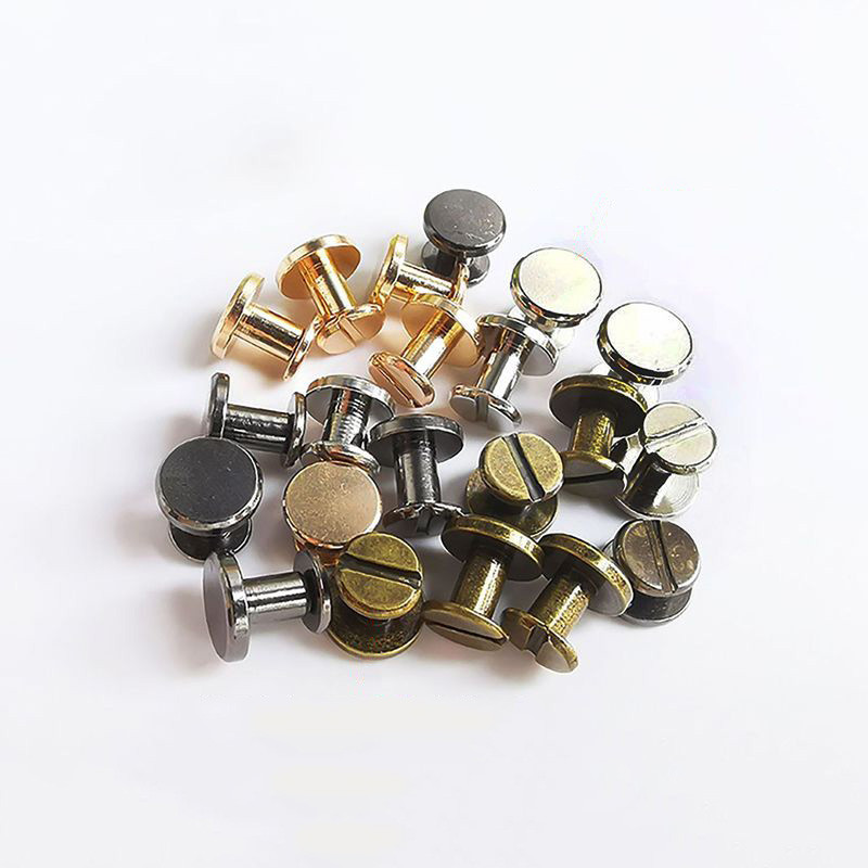 30Σετ Μεταλλικό Χάλκινο Βιβλίο Λογαριασμού Βιδωτές Πριτσίνια DIY Crafts Δερμάτινο προϊόν Τσάντα Πριτσίνια Monk Head Spikes Hardware Διακόσμηση πόρπες νυχιών