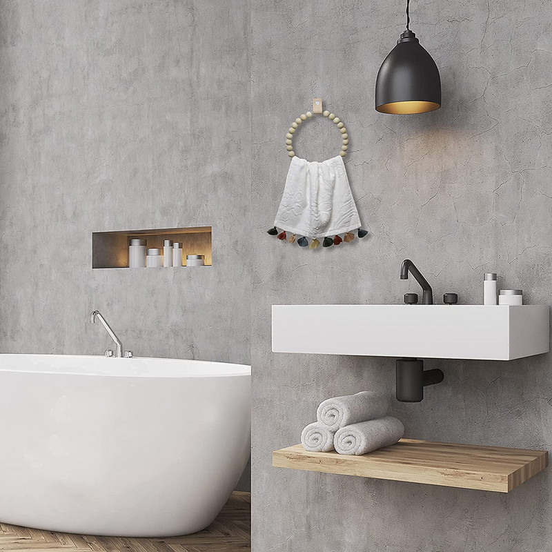 Bez nagiem roku darbs dvieļu žāvētājs Boho Decor dvieļu žāvētājs Dvieļu gredzeni Roku dvieļu turētājs Virtuves vannas istabas piederumi auduma žāvētājs