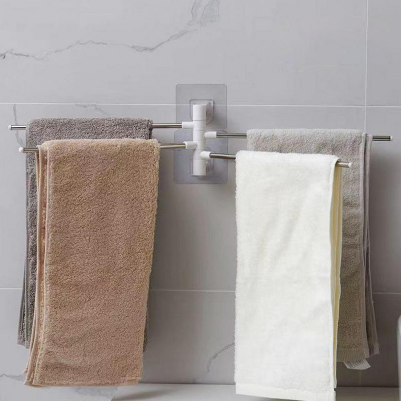 Dvieļu glabāšanas statīvs, 180 grādos pagriežams sienas stiprinājums, 2/3/4/5 roka, bez perforatora, grozāms dvieļu pakaramā turētāja statīvs Vannas istabas tualetes piederumi