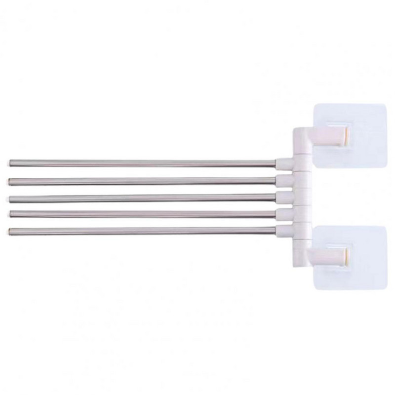 Dvieļu glabāšanas statīvs, 180 grādos pagriežams sienas stiprinājums, 2/3/4/5 roka, bez perforatora, grozāms dvieļu pakaramā turētāja statīvs Vannas istabas tualetes piederumi