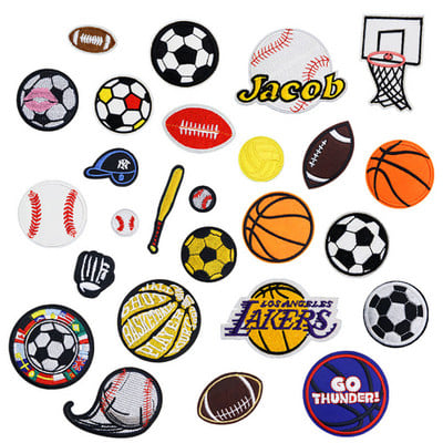 Football Patches Starry Night Patch Transfer Iron-on Clothes Embroidered Appliques for Dresses Basketball Anime Badges Baseball