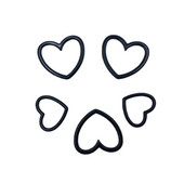 5 ΤΕΜ. Μαύρη επιμετάλλωση καρδιά κοντά στο τέλος δαχτυλίδι για τσάντα καπέλο τζιν παπούτσι Δερμάτινο τσόκερ γιακάς Diy Lolita Harajuku