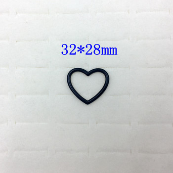 5 PCS Черен пръстен със сърце със затворен край за чанта Шапка Дънки Обувка Кожена изработка Chocker Яка Направи си сам Lolita Harajuku Аксесоари