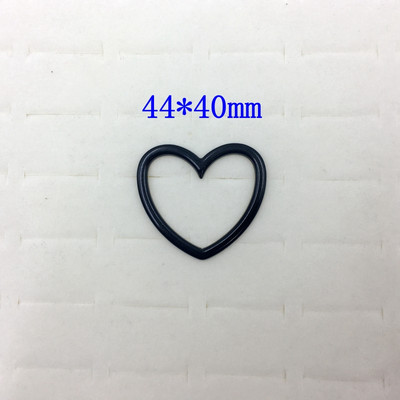 5 ΤΕΜ. Μαύρη επιμετάλλωση καρδιά κοντά στο τέλος δαχτυλίδι για τσάντα καπέλο τζιν παπούτσι Δερμάτινο τσόκερ γιακάς Diy Lolita Harajuku