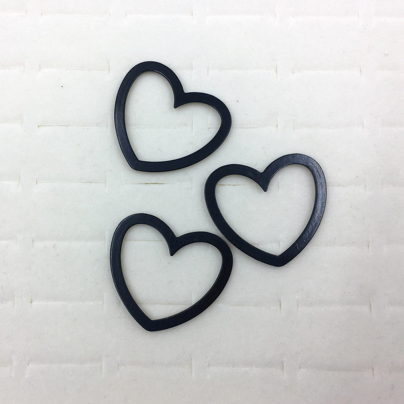 5 ΤΕΜ. Μαύρη επιμετάλλωση καρδιά κοντά στο τέλος δαχτυλίδι για τσάντα καπέλο τζιν παπούτσι Δερμάτινο τσόκερ γιακάς Diy Lolita Harajuku