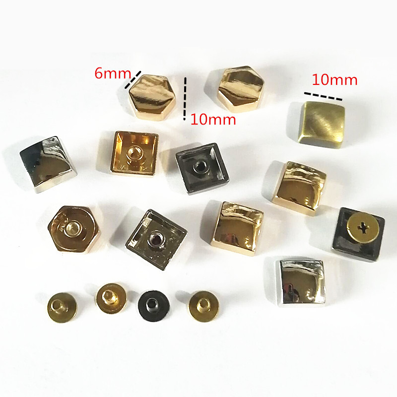 10 τεμ. 12 χιλιοστών επίπεδη ζώνη κράματος βίδα ένδυσης Πριτσίνια αξεσουάρ για βίδες κάτω τσάντα Πριτσίνια για τσάντες υλικού Άδεια πόδια νυχιών