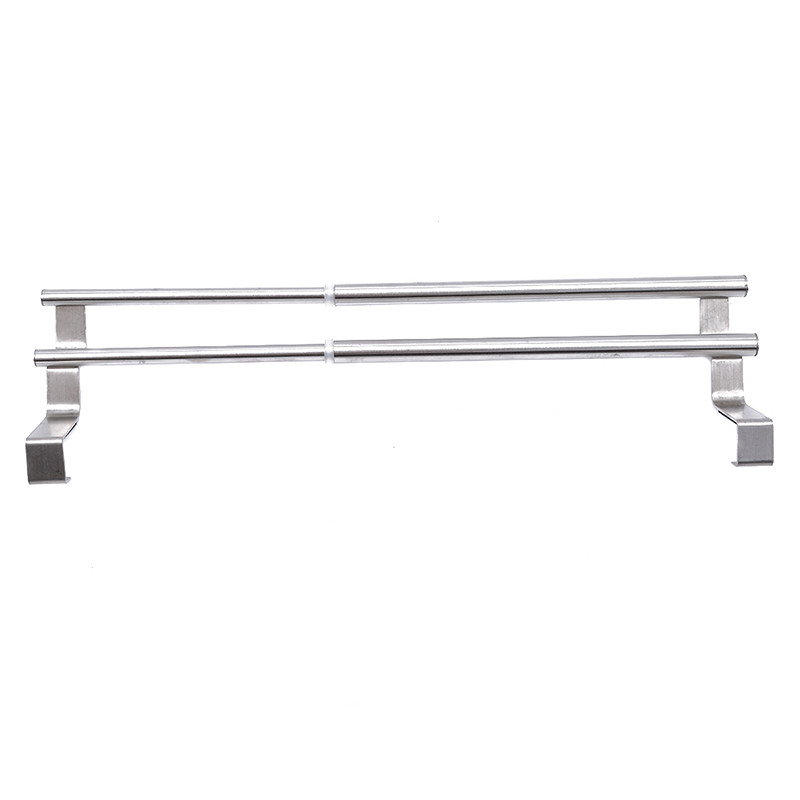 Virtuves dvieļu turētājs paplašināms vannas istabas dvieļu stieņa nerūsējošā tērauda glabāšanas pakaramais durvju plaukts, āķis plaukts vannas istabas organizators