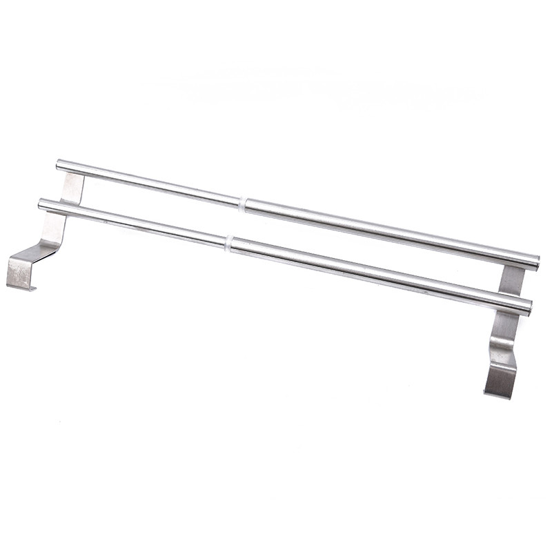 Virtuves dvieļu turētājs paplašināms vannas istabas dvieļu stieņa nerūsējošā tērauda glabāšanas pakaramais durvju plaukts, āķis plaukts vannas istabas organizators