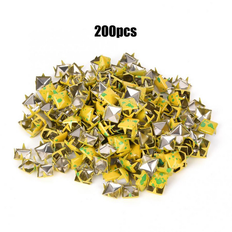 200gab 9mm kniedes Metāls Stilīgi DIY Apavi Somas Cepures Dekorācijas Aksesuāri Kniedes un tapas apģērbiem