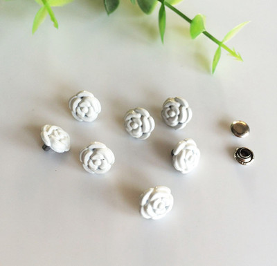 9,5 χιλιοστά ζωγραφική ροζ λουλούδι βραχιόλι Καρφίτσα καπάκι για τσάντα παπουτσιών Καπέλο τζιν Ζώνη πορτοφόλι Δερμάτινο τσόκερ αξεσουάρ ενδυμάτων