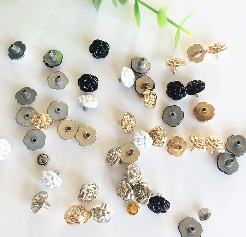 9,5 χιλιοστά ζωγραφική ροζ λουλούδι βραχιόλι Καρφίτσα καπάκι για τσάντα παπουτσιών Καπέλο τζιν Ζώνη πορτοφόλι Δερμάτινο τσόκερ αξεσουάρ ενδυμάτων