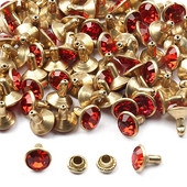 50 komplekti/iepakojumā 8 mm Rhinestone kniedes stikls kristāla dubultā vāciņš kniedēm nagu smaile DIY ādas izstrādājumu apavi Somas Dekora piederumi