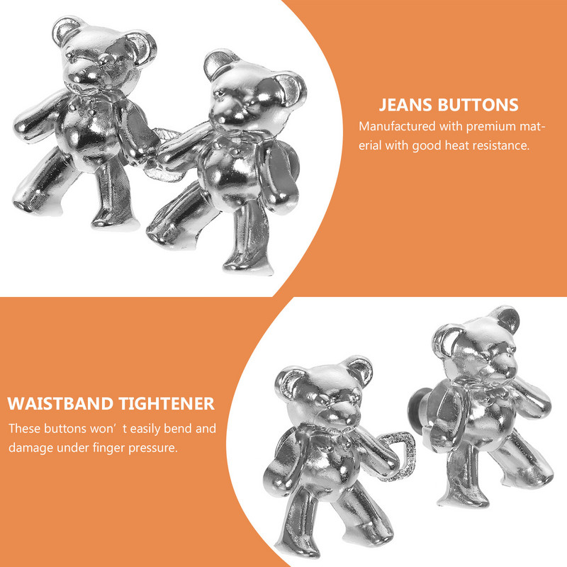 2 pāri lāča vidukļa sprādzes Sieviešu somas džinsi ar vienkāršām pogām jostas piegādes cinka sakausējuma bikses fiksējošas sieviešu brīvas bikses bez nagiem