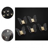 Lielisks dvieļu pakaramais caurspīdīgs kompakts radošs tauriņu organizators ar āķa sienas mākslas dekoru durvju āķa maisa turētājs