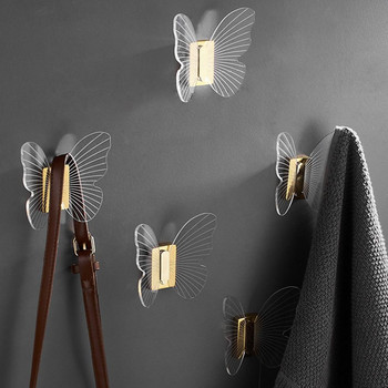 Εξαιρετική κρεμάστρα πετσετών Διαφανής συμπαγής Creative Butterfly Organizer Γάντζος τοίχος Art Decor Θήκη τσάντας με γάντζο πόρτας